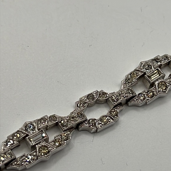 ENGEL BROTHERS 1930’s ART DECO RHINESTONE BRACELET - Picture 5 of 12